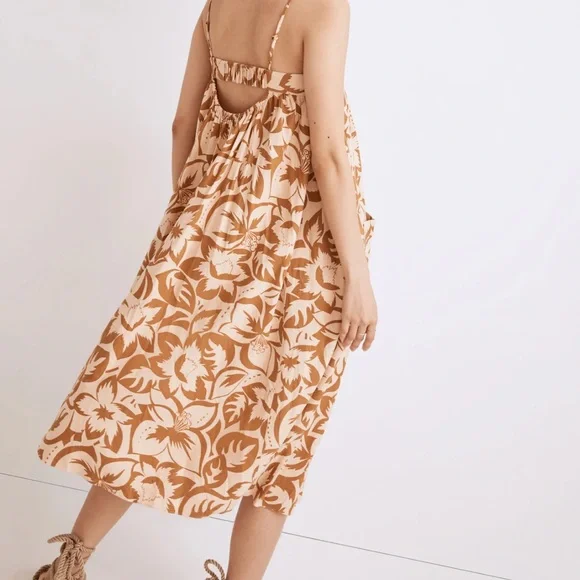 Madewell Floral Tan and Cream Sundress - Picture 2 of 4